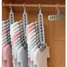 Kit 5 Cabides Mágicos Verticais AmpePlast 10 Furos Reforçados Organizador para Guarda-Roupas Armário