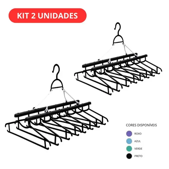 Kit 2 Varal Dobrável Portátil Para Roupas Toalhas Cobertores Compacto Multiuso Casa