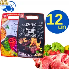 Kit 12 Tábua de Alimentos Estampada Para Corte de Queijos Carnes Verduras Legumes Uso Em Casa Churrascaria Restaurante