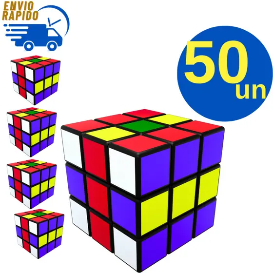 Kit 50 Cubo Mágico 5x5 Brinquedo Inteligente Diversão Aprendizado Desenvolvimento Presente Natal Lembrancinha