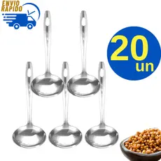 Kit 20 Concha Inox Colher de Cozinha Inox Para Servir Feijão Sopa Caldos Para Restaurante Buffet Festa Junina Natal