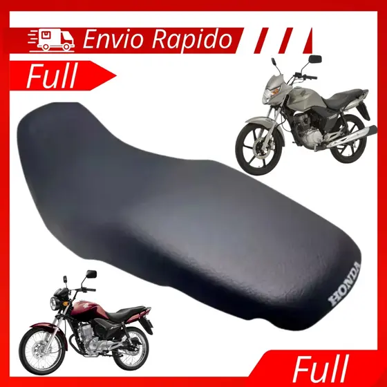 Capa Banco Titan 150 2009 Fan 125 Fan 150 2009 Até 2013 Mix Com Logo Honda Preta