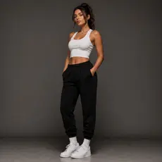 Calça Moletom Feminina Flanelada Cintura Alta Inverno Conforto Tendência