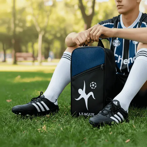 Bolsa Porta Chuteira Grêmio Cruzeiro Azul Marinho Grande Com Divisória Reforçada GG Semi Impermeável
