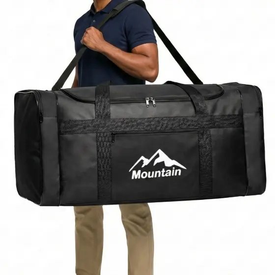 Mala de Viagem Preto Transversal Pronta Entrega Oferta Promoção Economico Resistente Bolsa Sacolão