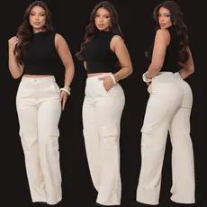 Calça Cargo Off White Bolso Faca Premium