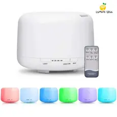 Umidificador Difusor Aromatizador 500ml / 300ml Ultrassônico Estilo Branco com Led 7 cores com controle
