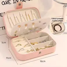Porta joias Grande Para Viagem Portátil Caixa Armazenamento para  brincos, anéis, pulseira Generic e Bijuteria