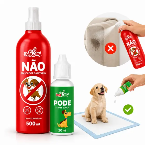 Adestrador Cães Kit Educador Sanitário Xixi Pode Xixi Não Pode Lugar Certo Spray Pet