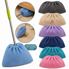 Kit 5 Capas Vassoura Microfibra Pano Chão Reutilizável Lavável Limpeza Casa Cozinha Banheiro
