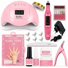 Kit Unha em Gel Completo Manicure Alongamento de Unhas Cabine Lixadeira Caneta Elétrica Acrigel Porcelana Pedicure