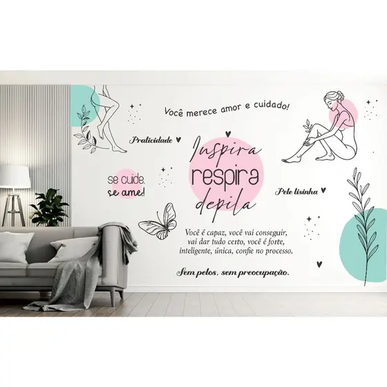 Adesivo para parede para studio de depilação decoração criativa epilação BD25