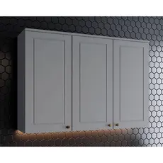 Armário Aéreo p/ Cozinha Americana c/3 Portas 120cm Cinza - Henn