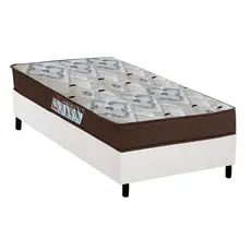  Cama Box Solteiro: Colchão Espuma Ortobom D45/EP Anatômico Fort Tech ISO 150 + Base CRC Suede White(78x188)