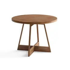 Mesa de Sala Jantar Átria 1594 Redonda Aço c/Tampo Madeirado Redondo 100cm Nogal/Freijo Rose - Carraro