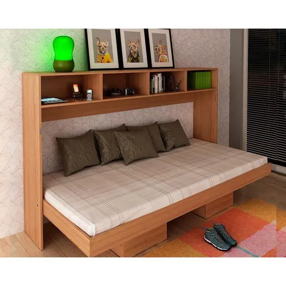 Cama Solteiro Articulada Dobrável Multifuncional CM8020 Amêndoa - Tecno Mobili
