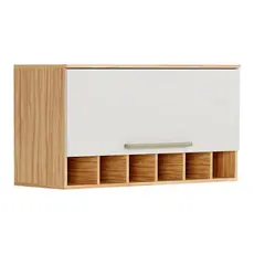 Armário de Cozinha Modulado Nápoli Prime Adega c/ 1 Porta Basculante 80cm Amendoa/Off White - Ronipa