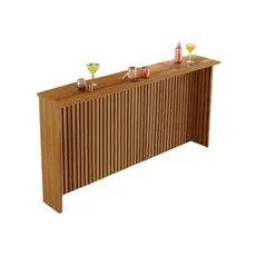 Balcão de Cozinha Painel Ilha Gourmet Imperatriz Ripado 200cm Freijó - Nesher