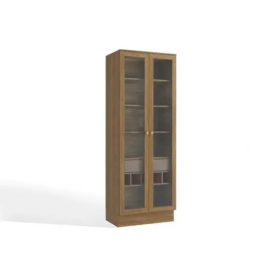Módulo Cozinha Kappesberg Botanic Botanic M628 c/ 2 Portas de Vidro e 1 Gaveta 50cm Nogueira/Fendi - Kappesberg