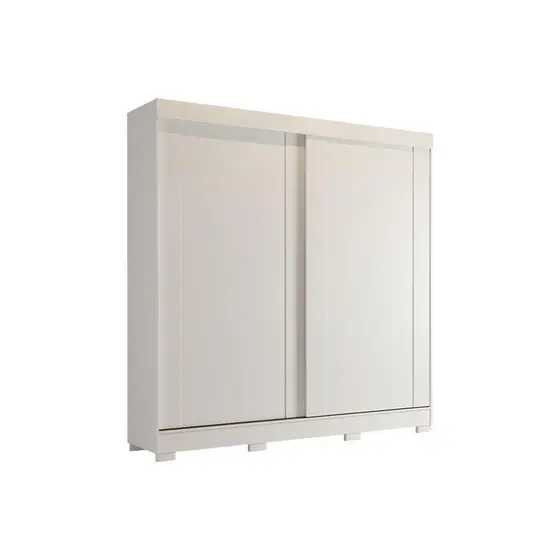 Guarda Roupa Casal 2 Portas de Correr e 3 Gavetas c/ Pés Ilhéus Branco - Panan