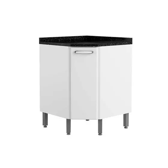 Balcão de Cozinha Canto Oblíquo Evidence 7115 1 Porta c/ Tampo 68cm Branco - Bertolini