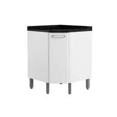 Balcão de Cozinha Canto Oblíquo Evidence 7115 1 Porta c/ Tampo 68cm Branco - Bertolini