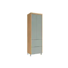 Módulo Cozinha Nesher Marquesa Paneleiro c/ 2 Portas e 2 Gavetas 70cm Nature/Verde - Nesher
