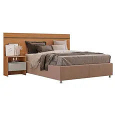 Cabeceira Cama Box Madeirado Freijo Cumaru c/ Fendi Casal Prime 1 Mesa c/ 1 Gaveta Freijo Cumaru c/ Fendi - Novo Horizonte