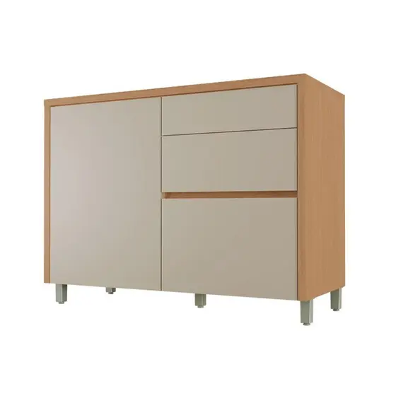 Balcão de Cozinha c/ Tampo Condessa c/ 1 Porta e 3 Gavetas 120cm Carvalho/Greice - Nesher
