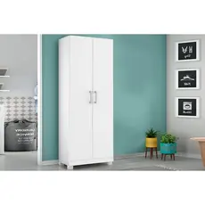 Armário Multiuso Lavanderia 626 c/ 2 Portas e Pés Branco - Carraro