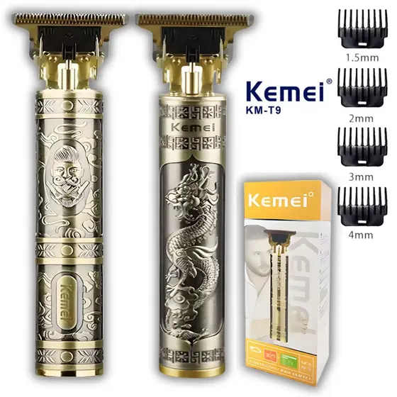 Máquina Kemei Barbear Aparador Metal Profissional barbeador acabamento cortar cabelo Sem Fio Portátil