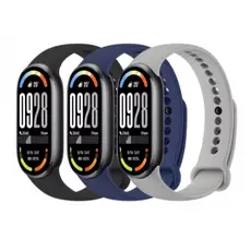 Pulseira Mi Band 10 9  Smart Band 8 Xiaomi Silicone Esportiva Conector Metal