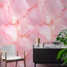 Papel Parede Autoadesivo Marmorizado Rosa Dourado 50cmx1m/2m/3m/6m Vinílico Impermeável