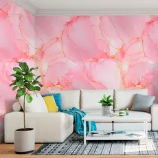 Papel Parede Mármore Rosa Gold 50cmx1m/2m/3m/6m Autoadesivo Vinílico Antibacteriano Quarto