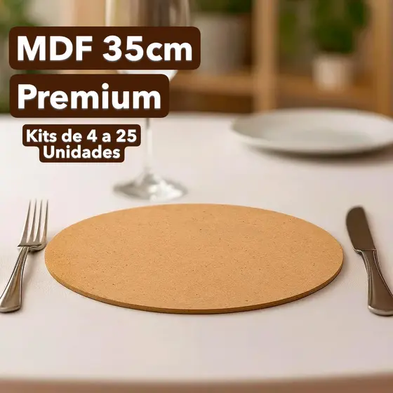 Kit 35cm Sousplat Suplat MDF Mesa Posta Artesanal Jogo Americano