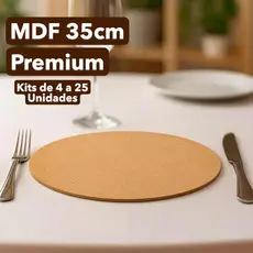 Kit 35cm Sousplat Suplat MDF Mesa Posta Artesanal Jogo Americano