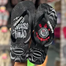 Chinelos Havaianas Top Times Corinthians Timão Fiel Campeão
