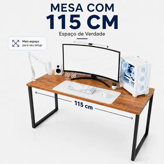 ENVIO FULL - Escrivaninha Industrial Escritorio 120 Mesa Computador Escritorio Home office Loft