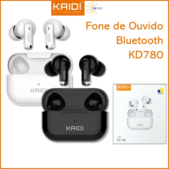 Fone de Ouvido Sem fio Bluetooth TWS Kaidi KD-780