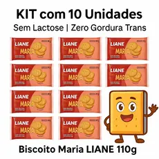 Kit 10 Unidades Biscoito Clássico Maria 110g – Sem Lactose e Sem Gordura Trans