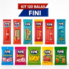 Kit com 120 Pacotes de Balas Fini - Sabores Variados e Divertidos