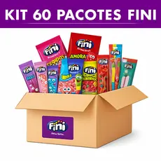 Kit com 60 Pacotes de Balas Fini - Sabores Variados e Divertidos