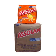 Esponja de Lã de Aço Assolan - Fardo com 20 pacotes de 45g (pacote com 8 unidades).