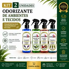 Kit 2 Odorizador Ambientes E Tecidos 400ml Lavanda Bamboo Cereja Alecrim Vanilla