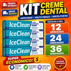 Kit Creme Dental IceClean 12 24 36 Unidades Anticáries Hálito Fresco