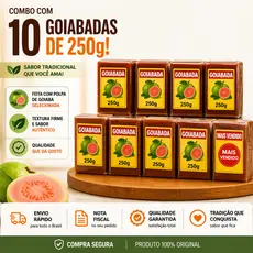 Kit 15 OU 10 Goiabadas Tomarelli 250g – Total  3,75kg | Doce de Goiaba Tradicional | Sem Glúten