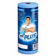 Pano Multiuso Mr Plus Azul 50 Panos Rolo 25m Limpeza 30cm