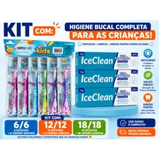 Kit Escova De Dente infantil + Pasta Iclean 12 24 36 Unidades
