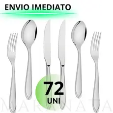 72 Pçs Talheres, 24 Peças Faca + 24 Peças Garfo + 24 Peças Colher Inox Promoção Talheres De Cozinha Super Alta Qualidade