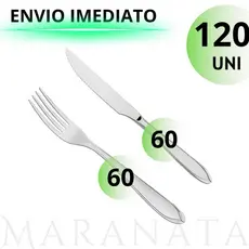 Jogo de Talheres 120 peças 60 Facas 60 Garfos  Aço Inox
